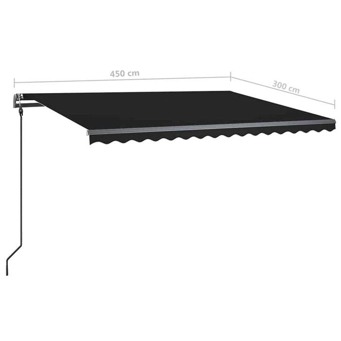 Copertina retractabila manuala cu LED 4,5x3 m Antracit