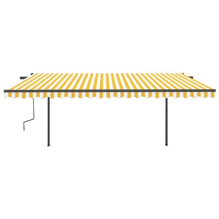 Copertina retractabila manuala cu LED 5x3m Galben si Alb