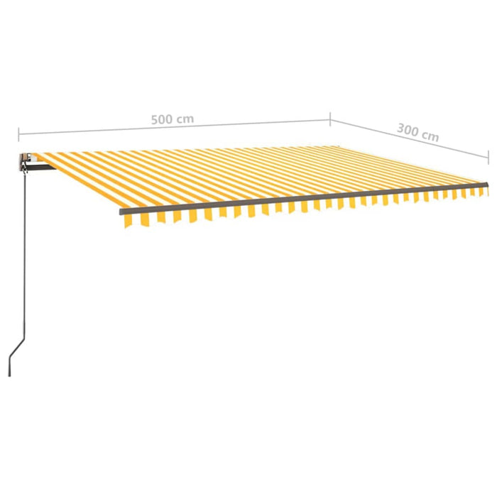 Copertina retractabila manuala cu LED 5x3m Galben si Alb