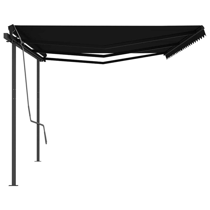 Manual Retractable Awning with Posts 6x3 m Anthracite