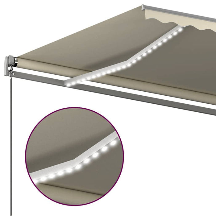 Copertina manuală retractabilă cu LED 6x3 m crem