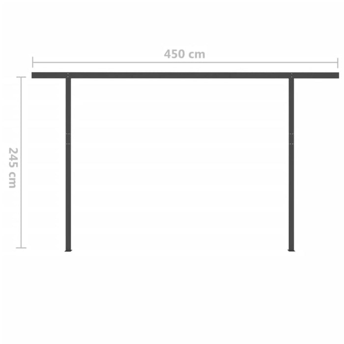 Manual Retractable Awning with Posts 4x3.5 m Blue and White