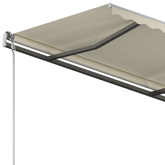 Copertina manuală retractabilă cu stâlpi 4x3,5 m crem