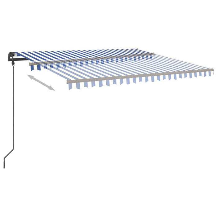 Copertina manuală retractabilă cu LED 4,5x3,5 m Albastru și Alb