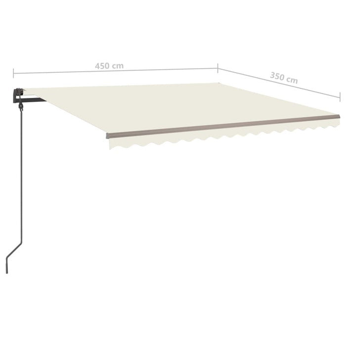 Copertina manuală retractabilă cu LED 4,5x3,5 m crem