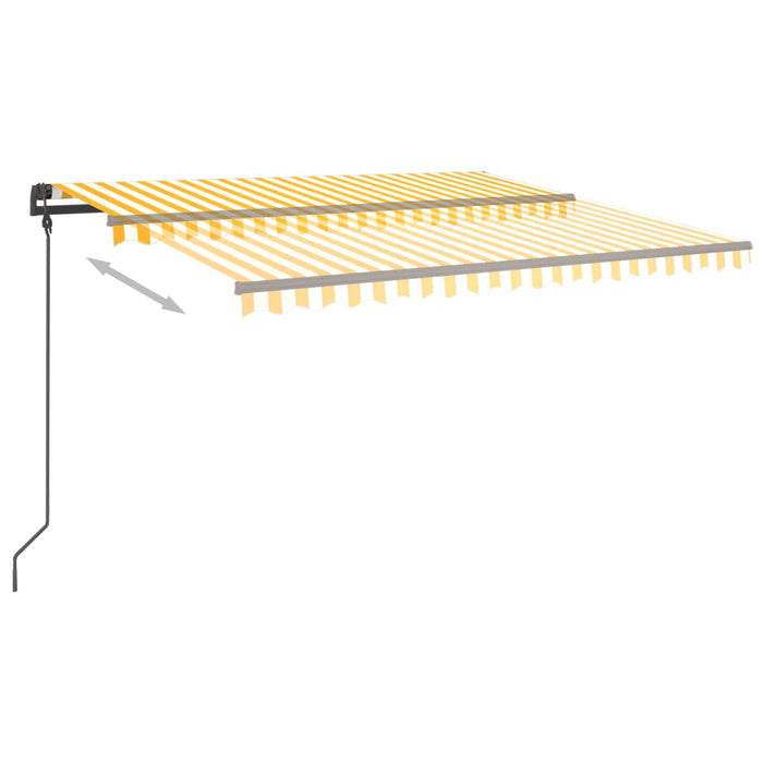 Copertina retractabila manuala cu LED 4,5x3,5 m Galben si Alb