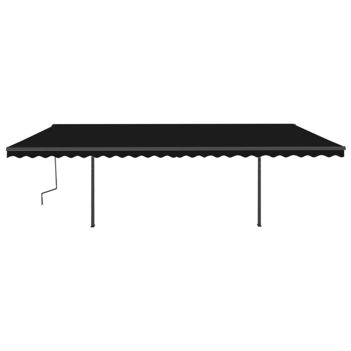 Manual Retractable Awning with Posts 6x3.5 m Anthracite