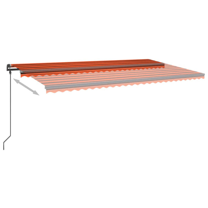 Copertina retractabila manuala cu LED 6x3,5 m Portocaliu si Maro