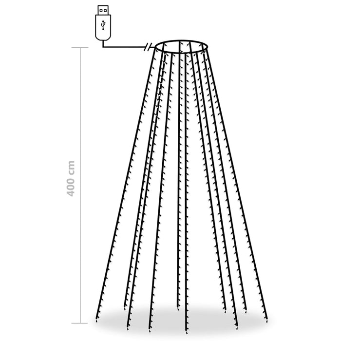 Plasă pentru Pom de Crăciun cu 400 LED-uri Albastru 400 cm