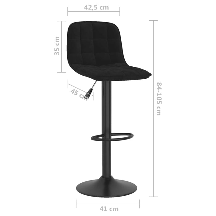 Bar Stools 2 pcs Black Velvet