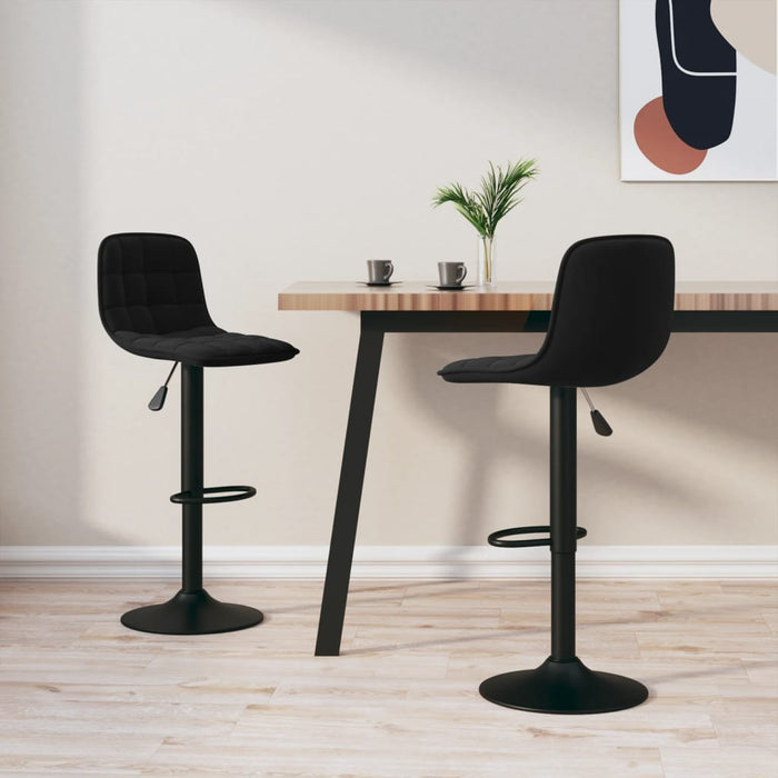 Bar Stools 2 pcs Black Velvet