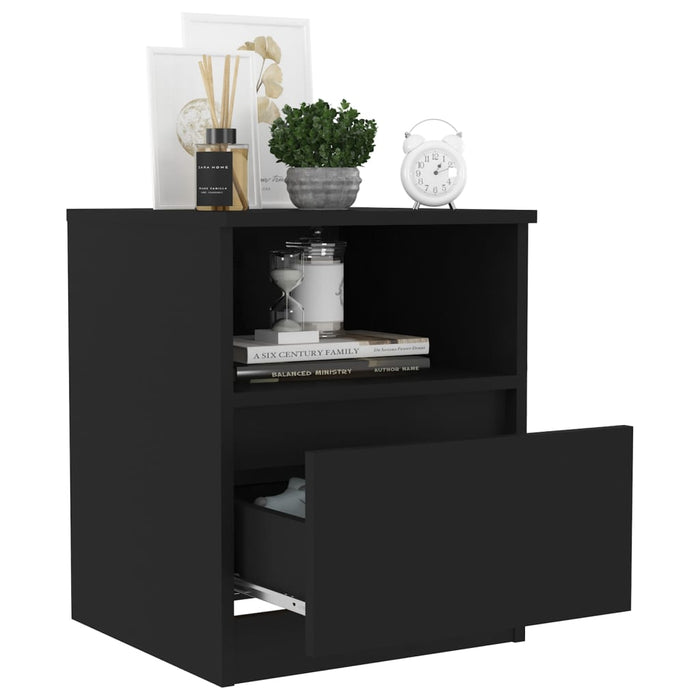 Bed Cabinet Black 40x40x50 cm Engineered Wood