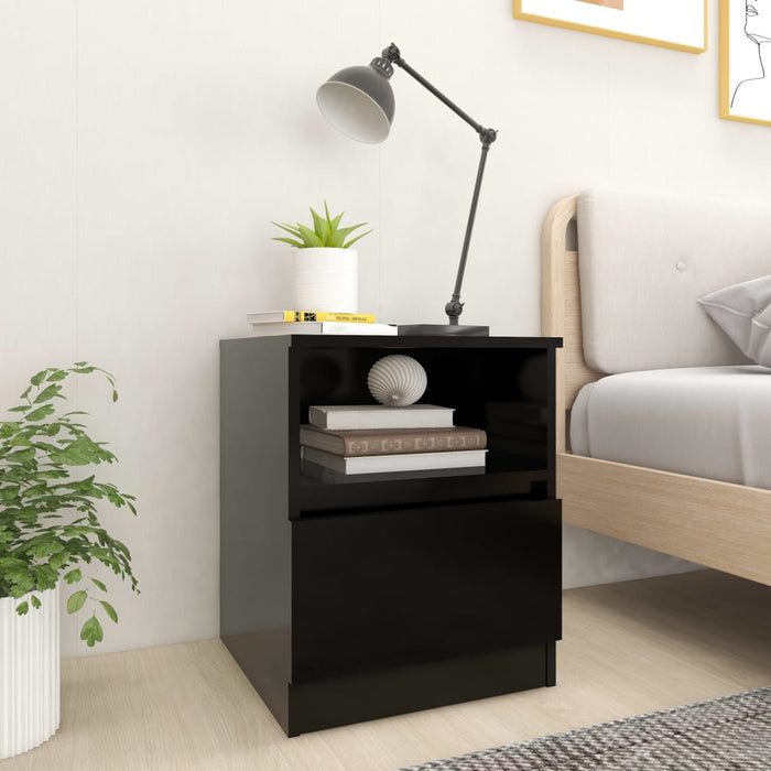 Bed Cabinet Black 40x40x50 cm Engineered Wood