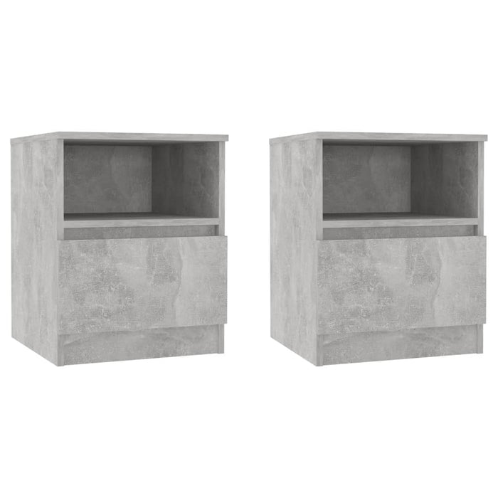 Bed Cabinets 2 pcs Concrete Grey 40x40x50 cm Engineered Wood