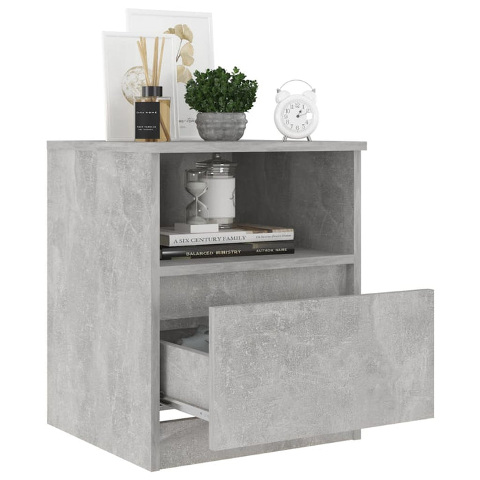 Bed Cabinets 2 pcs Concrete Grey 40x40x50 cm Engineered Wood