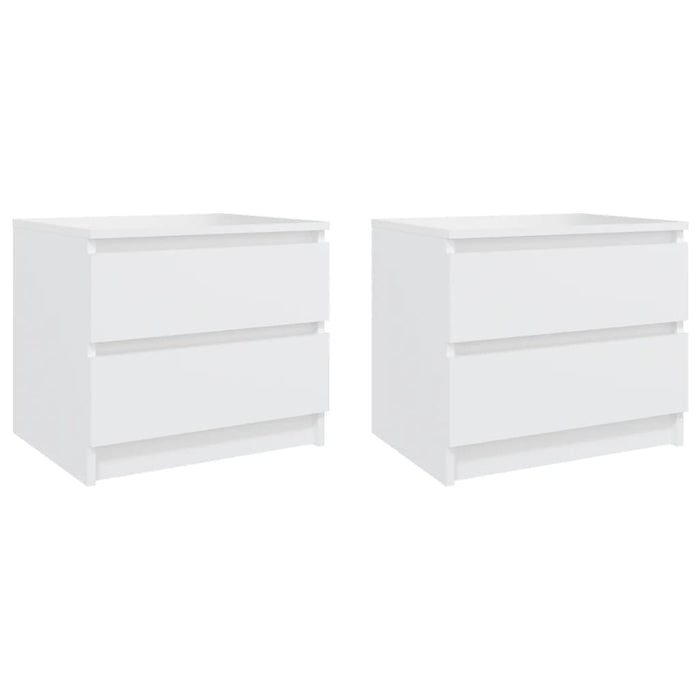 Bed Cabinets 2 pcs White 50x39x43.5 cm Engineered Wood