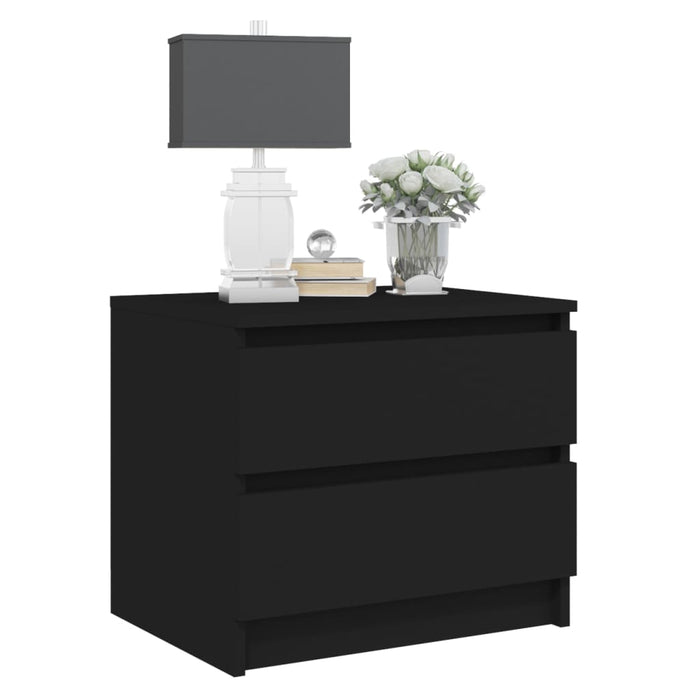 Bed Cabinets 2 pcs Black 50x39x43.5 cm Engineered Wood