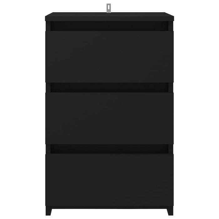 Bed Cabinet Black 40x35x62.5 cm Engineered Wood