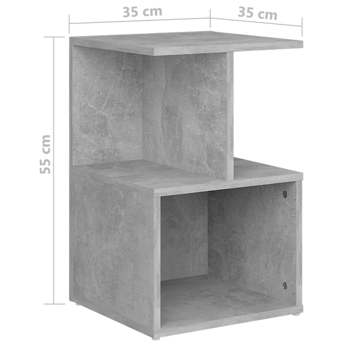 Нощно шкафче бетонно сиво 35x35x55 см инженерно дърво