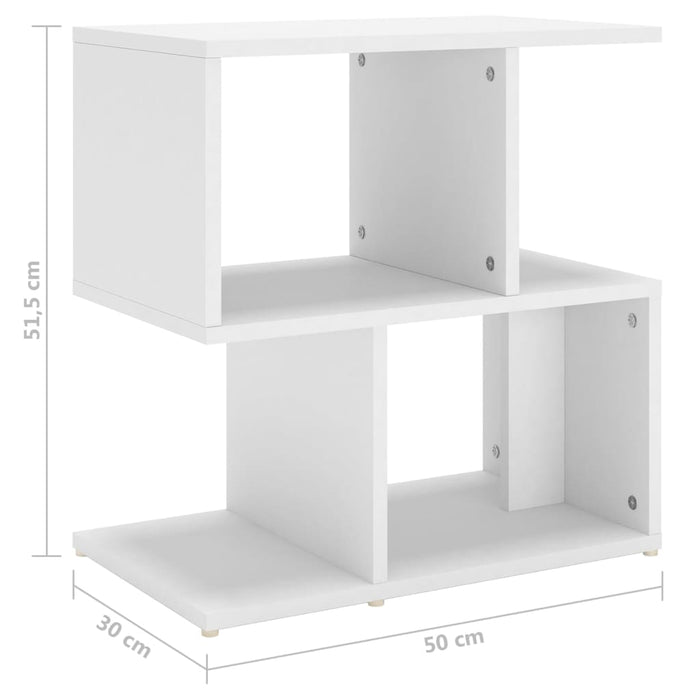 Bedside Cabinet White 50x30x51.5 cm Engineered Wood