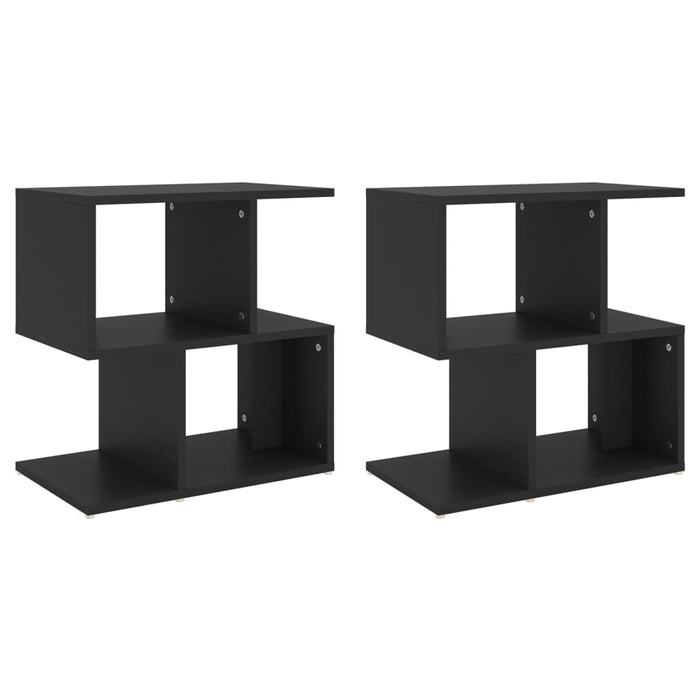 Bedside Cabinets 2 pcs Black 50x30x51.5 cm Engineered Wood