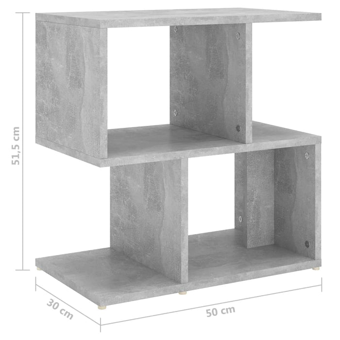 Нощно шкафче бетонно сиво 50x30x51,5 см инженерно дърво