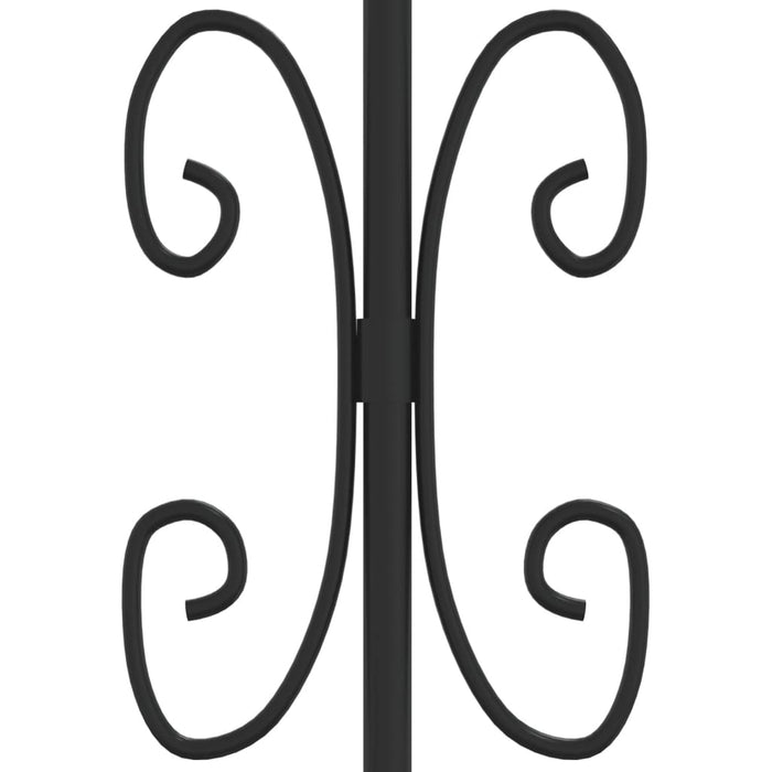 Fence Gate with Spear Top Black 103x120 cm Powder-coated Steel