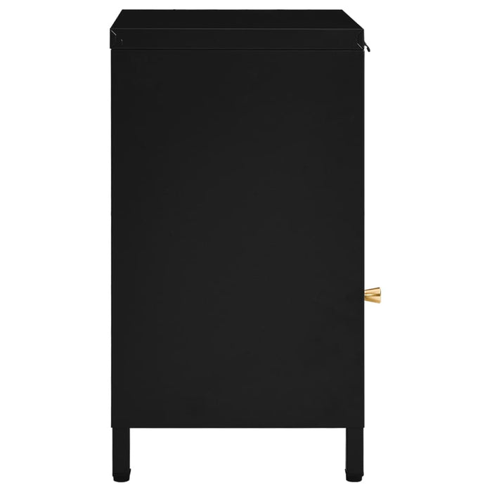 Nightstand Black 40x30x54.5 cm Steel and Glass