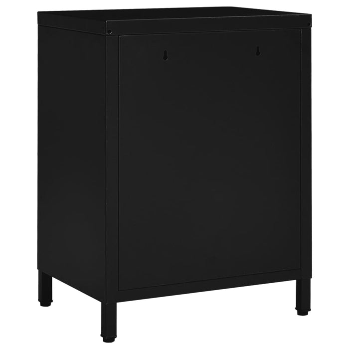 Nightstand Black 40x30x54.5 cm Steel and Glass