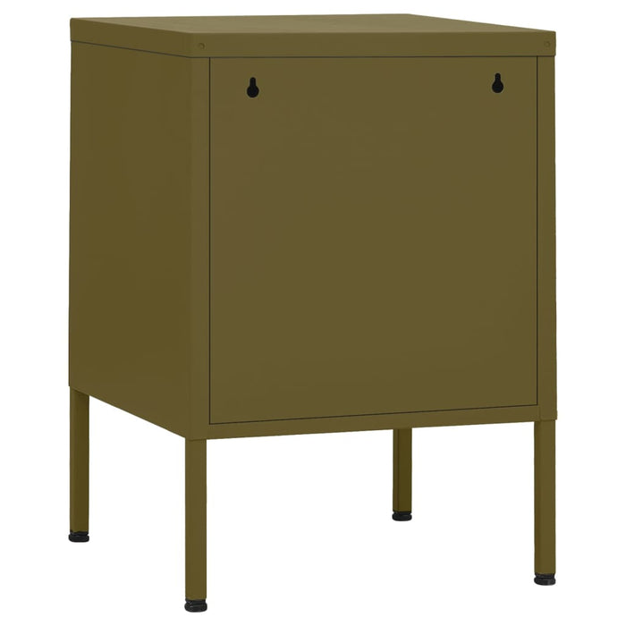 Nightstand Olive Green 35x35x51 cm Steel