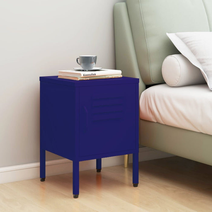 Nightstand Navy Blue 35x35x51 cm Steel