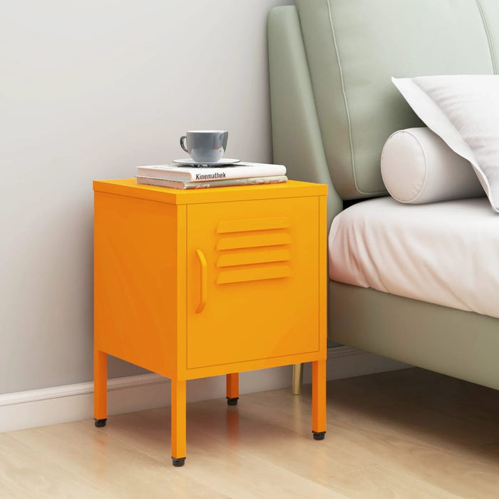 Nightstand Mustard Yellow 35x35x51 cm Steel