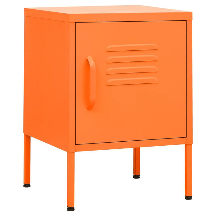 Nightstand Orange 35x35x51 cm Steel