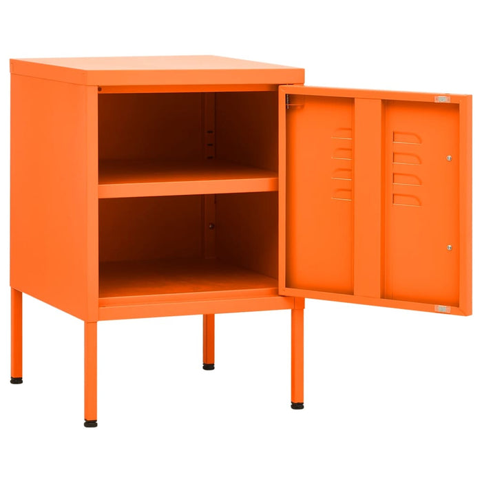 Nightstand Orange 35x35x51 cm Steel