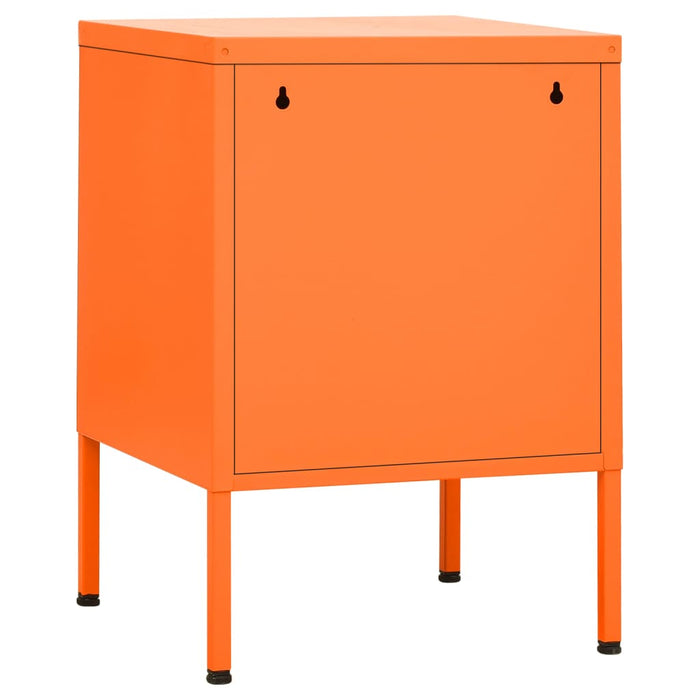 Nightstand Orange 35x35x51 cm Steel