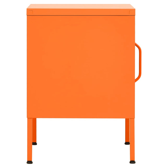 Nightstand Orange 35x35x51 cm Steel