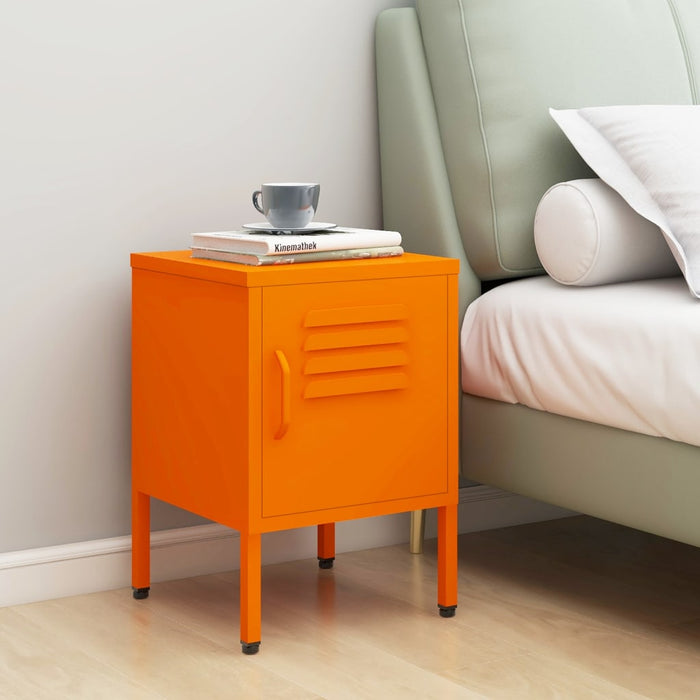 Nightstand Orange 35x35x51 cm Steel