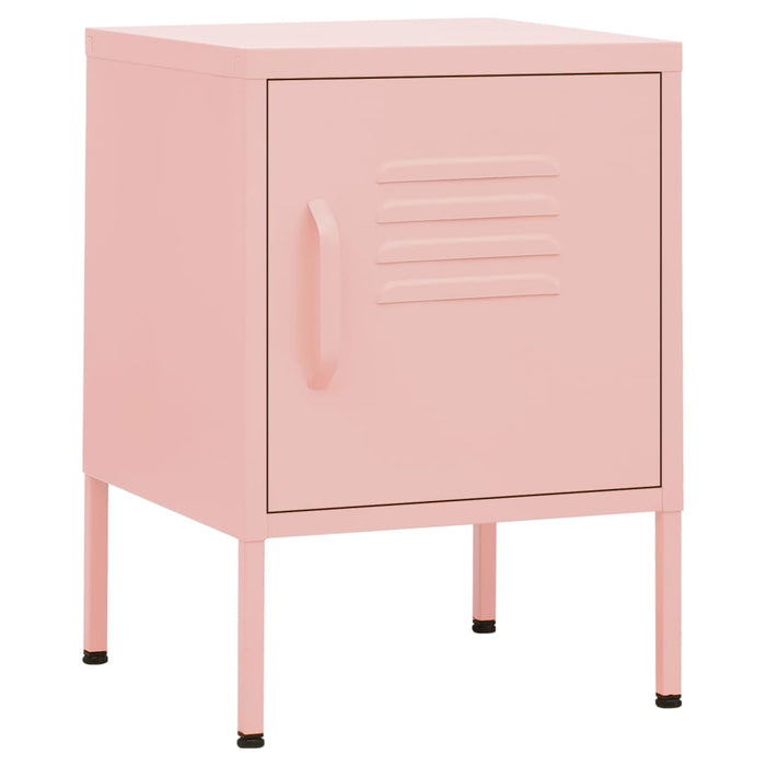 Nightstand Pink 35x35x51 cm Steel