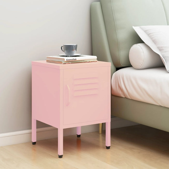 Nightstand Pink 35x35x51 cm Steel