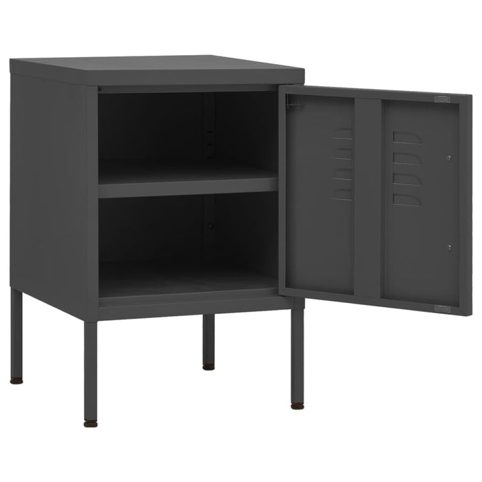 Nightstand Anthracite 35x35x51 cm Steel