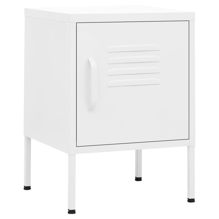 Nightstand White 35x35x51 cm Steel