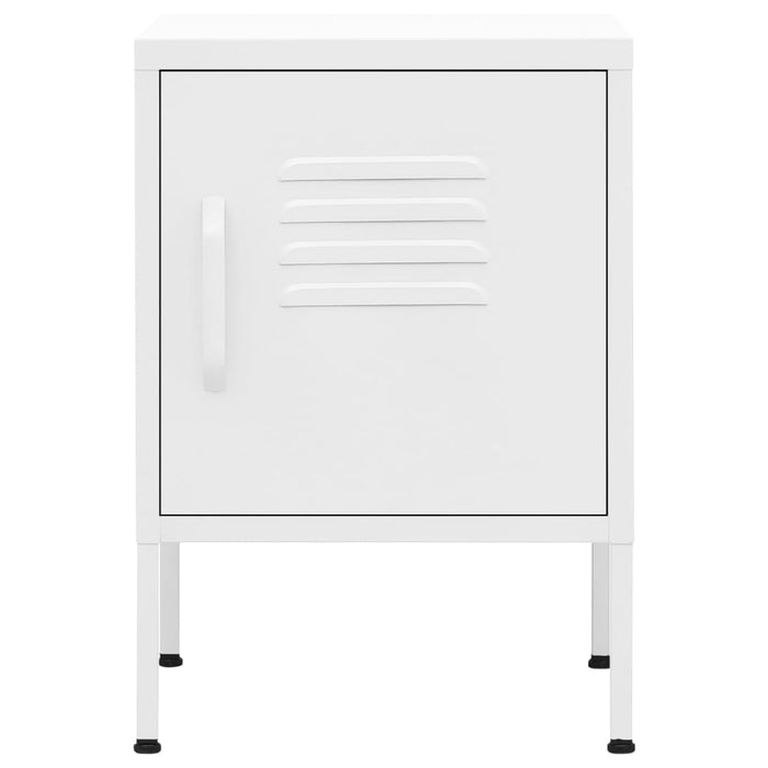 Nightstand White 35x35x51 cm Steel