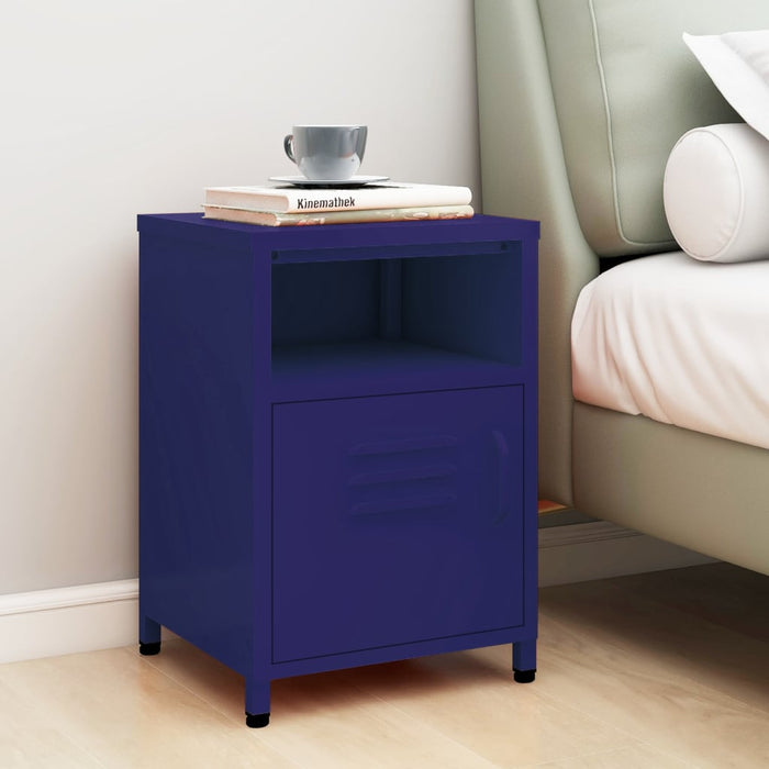 Nightstand Navy Blue 35x35x51 cm Steel