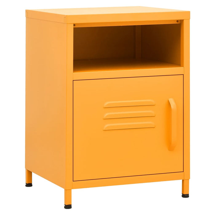 Nightstand Mustard Yellow 35x35x51 cm Steel