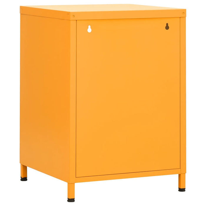 Nightstand Mustard Yellow 35x35x51 cm Steel