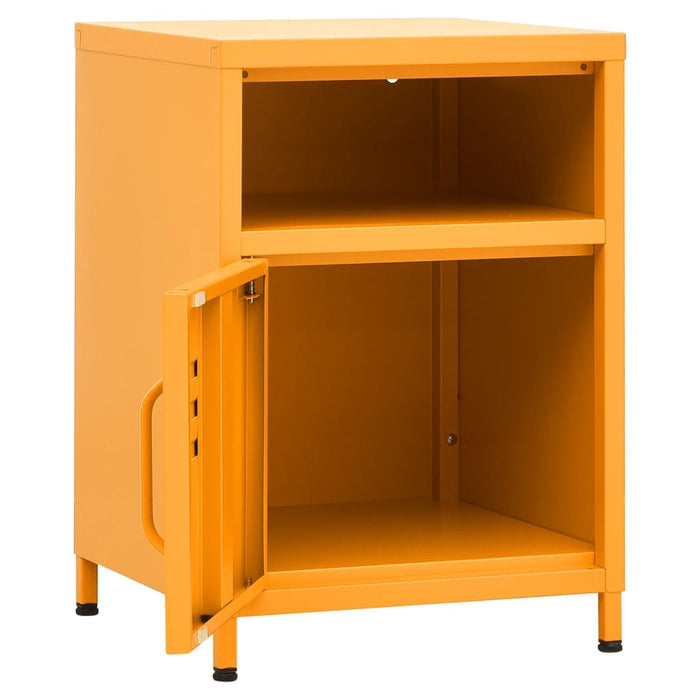 Nightstand Mustard Yellow 35x35x51 cm Steel