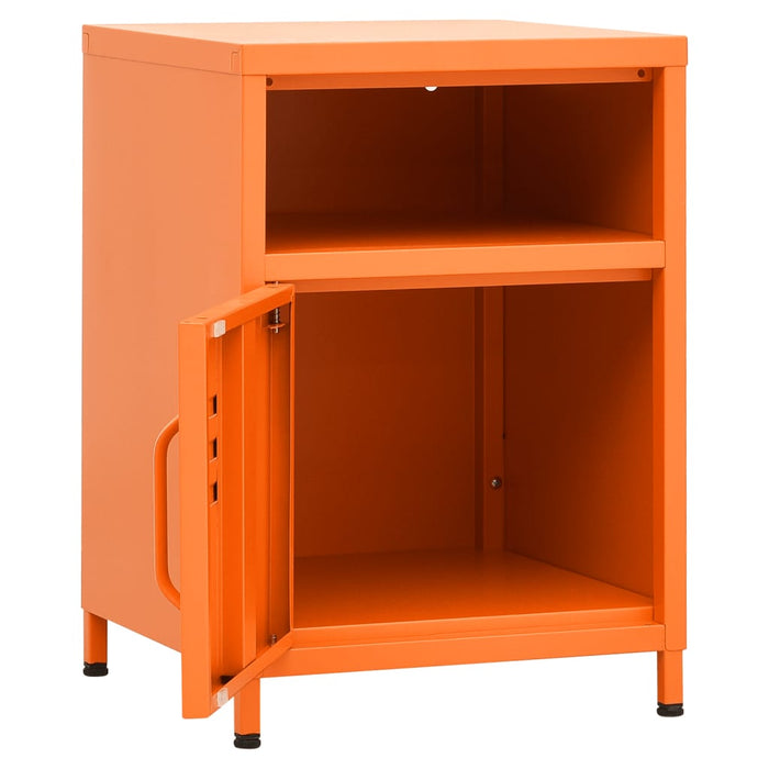 Nightstand Orange 35x35x51 cm Steel