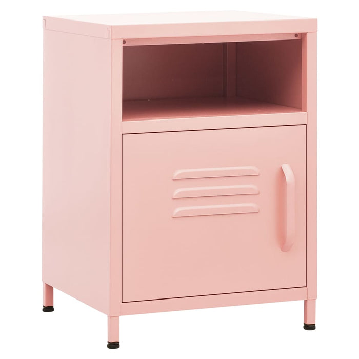 Nightstand Pink 35x35x51 cm Steel