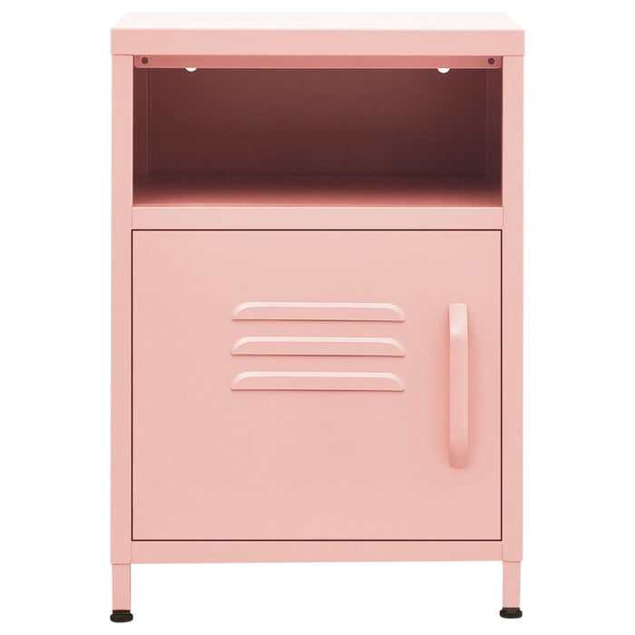 Nightstand Pink 35x35x51 cm Steel