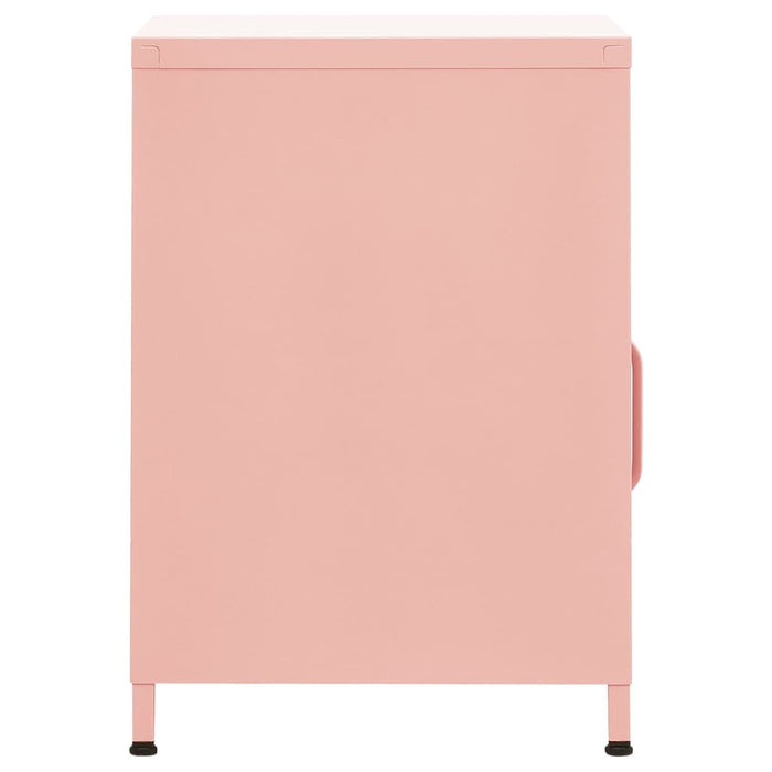 Nightstand Pink 35x35x51 cm Steel